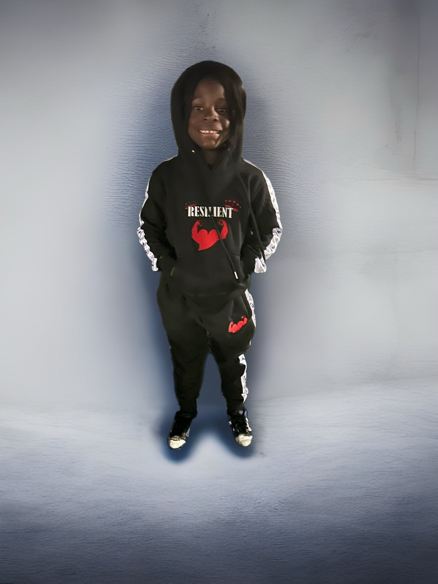 Kids black and red sweatsuit set(Unisex)